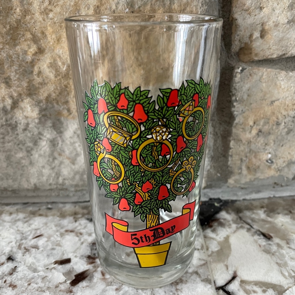 Vtg 12 Days of Christmas Anchor Hocking 5th Day Partridge Pear Glass Replacement